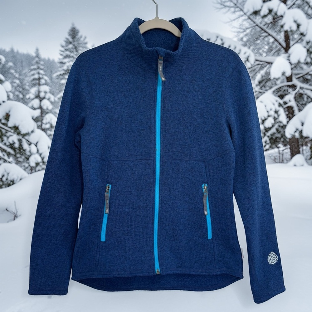 Stio Sweetwater Fleece Jacket Women’s Small Heathered Navy Blue Full-Zip Outdoor